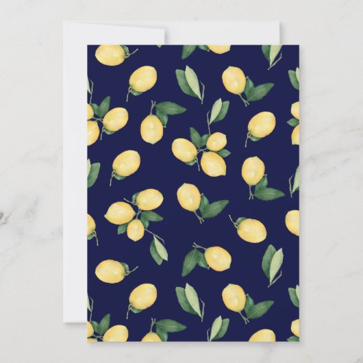 Faire-part Aquarelle Citrons Mariage Changement de plan (Dos)