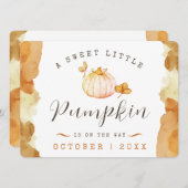 Faire-part Aquarelle Citrouille bébé grossesse (Devant / Derrière)