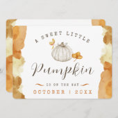 Faire-part Aquarelle Citrouille bébé grossesse (Devant / Derrière)