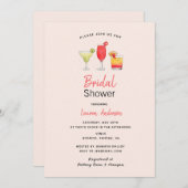 Faire-part Aquarelle cocktail nuptiale rose (Devant / Derrière)