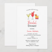Faire-part Aquarelle cocktails douche nuptiale (Devant / Derrière)