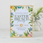 Faire-part Aquarelle de la fête de Pâques Floral (Debout devant)