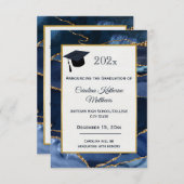 Faire-part Aquarelle de la marine Abstraite (Devant / Derrière)