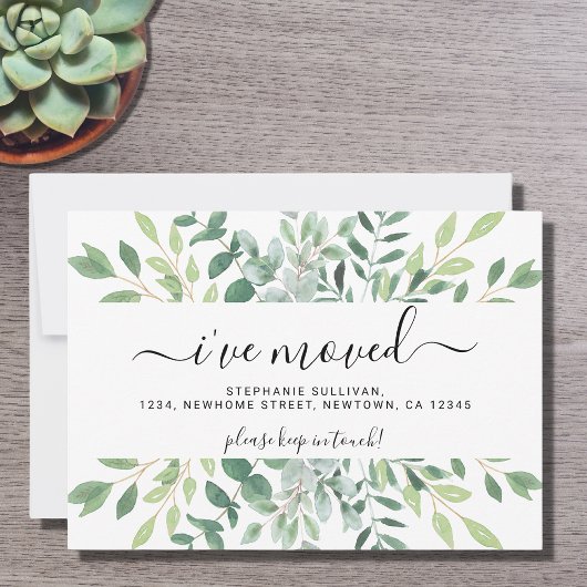 Faire-part Aquarelle Déplacement du feuillage