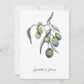 Faire-part Aquarelle des olives magiques peinte à la main (Devant)