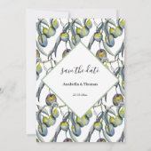 Faire-part Aquarelle des olives magiques peinte à la main (Dos)