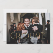 Faire-part Aquarelle d'or de grade photo floral botanique (Devant)