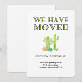 Faire-part Aquarelle du désert Cactus Changement d'adresse (Devant / Derrière)