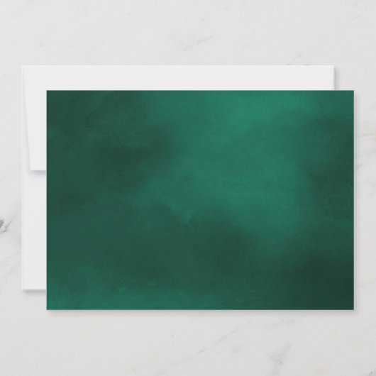 Faire-part Aquarelle Emerald Green Crystal Photo Graduation (Dos)