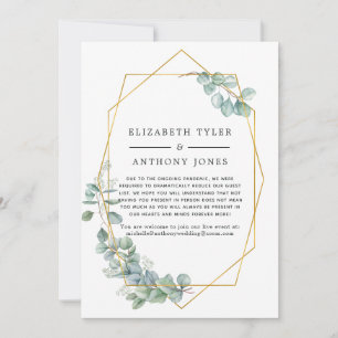 Faire-part Aquarelle Eucalyptus géométrique Liste d'invités r