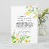 Faire-part Aquarelle exotique Frangipani Liste d'invités rédu (Debout devant)