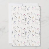 Faire-part Aquarelle Fleur sauvage bleu Photo Crest Graduatio (Dos)