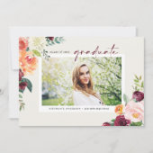 Faire-part Aquarelle Fleurs d'automne Diplôme photo (Devant)