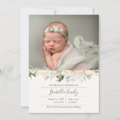 Faire-part Aquarelle Floral Élégant Script Calligraphie Naiss (Dos)