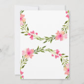 Faire-part Aquarelle Floral Wreath Photo Naissance (Dos)
