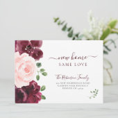 Faire-part Aquarelle florale moderne élégant mouvement (Debout devant)