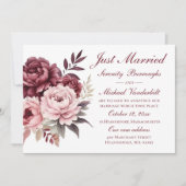 Faire-part Aquarelle Florale Peony Juste Marié Mariage (Devant)