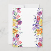 Faire-part Aquarelle florale sur blanc Enregistrer la date (Dos)