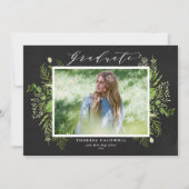 Faire-part Aquarelle Foliage Chalkboard Photo Graduation (Devant)