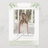 Faire-part Aquarelle Foliage Feuille Script Photo Graduation (Devant)