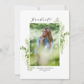 Faire-part Aquarelle Foliage Vertical Photo Graduation (Devant)
