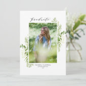 Faire-part Aquarelle Foliage Vertical Photo Graduation (Debout devant)
