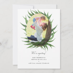 Faire-part Aquarelle Forêt verdure Photo Grossesse