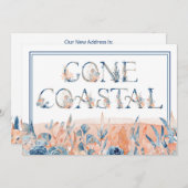 Faire-part Aquarelle Gone Coastal Nous avons déménagé Annonc (Devant / Derrière)