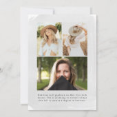 Faire-part Aquarelle gris Laver 4 Photo Graduation (Dos)