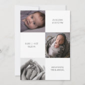 Faire-part Aquarelle Hello Rose Script  Photo Collage Bébé  (Dos)