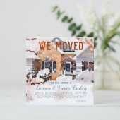 Faire-part Aquarelle Hiver Accueil, Nous Avons Déménagé (Debout devant)