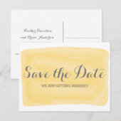 Faire-part Aquarelle jaune Enregistrer la date Carte postale (Devant / Derrière)