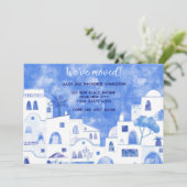 Faire-part Aquarelle Maisons Changement d'adresse (Debout devant)