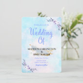 Faire-part Aquarelle mariage Pastel (Debout devant)