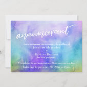 Faire-part aquarelle Mariage Pastel (Devant)