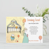 Faire-part Aquarelle mignonne Grossesse bébé garçon (Debout devant)