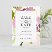 Faire-part Aquarelle moderne été floral Enregistrer la date (Debout devant)