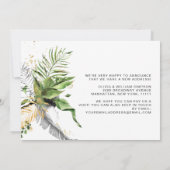Faire-part Aquarelle moderne Jungle Vert tropical Déménagemen (Dos)