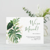 Faire-part Aquarelle moderne Jungle Vert tropical Déménagemen (Debout devant)