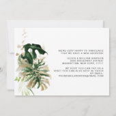 Faire-part Aquarelle moderne Jungle Vert tropical Déménagemen (Dos)