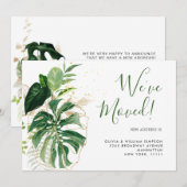 Faire-part Aquarelle moderne Jungle Vert tropical Déménagemen (Devant / Derrière)