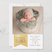 Faire-part Aquarelle moderne Script Simple 2 Photo Naissance (Dos)