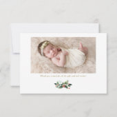 Faire-part Aquarelle Noël Foliage Motif Photo Naissance (Dos)