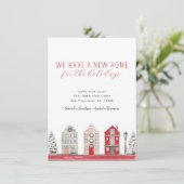Faire-part Aquarelle Nouvelle Maison Pour Vacances Déménager (Debout devant)