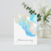 Faire-part Aquarelle Papillon Océan Shore Fiançailles Announ (Debout devant)