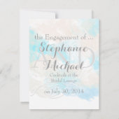 Faire-part Aquarelle Papillon Océan Shore Fiançailles Announ (Dos)