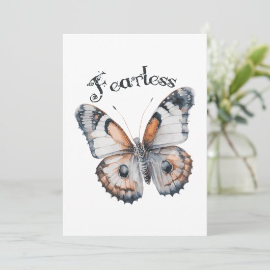 Faire-part Aquarelle papillon sans peur Conception graphique, (Debout devant)