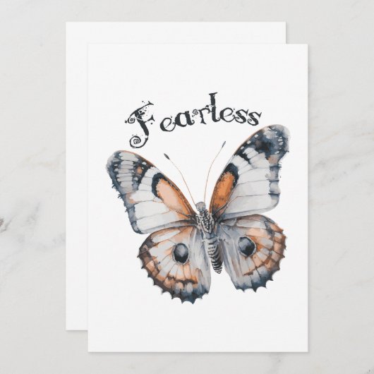 Faire-part Aquarelle papillon sans peur Conception graphique, (Devant / Derrière)