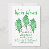 Faire-part Aquarelle Pine Arbre Nouvelle Maison Pour Les Vaca (Devant)