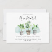 Faire-part Aquarelle Plantée Nouvelles Racines Déplacement d' (Devant)